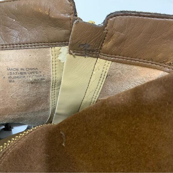 Michael Kors Women's Ankle Denver Bootie with Chunky Heel and Gold Zipper - Picture 11 of 12